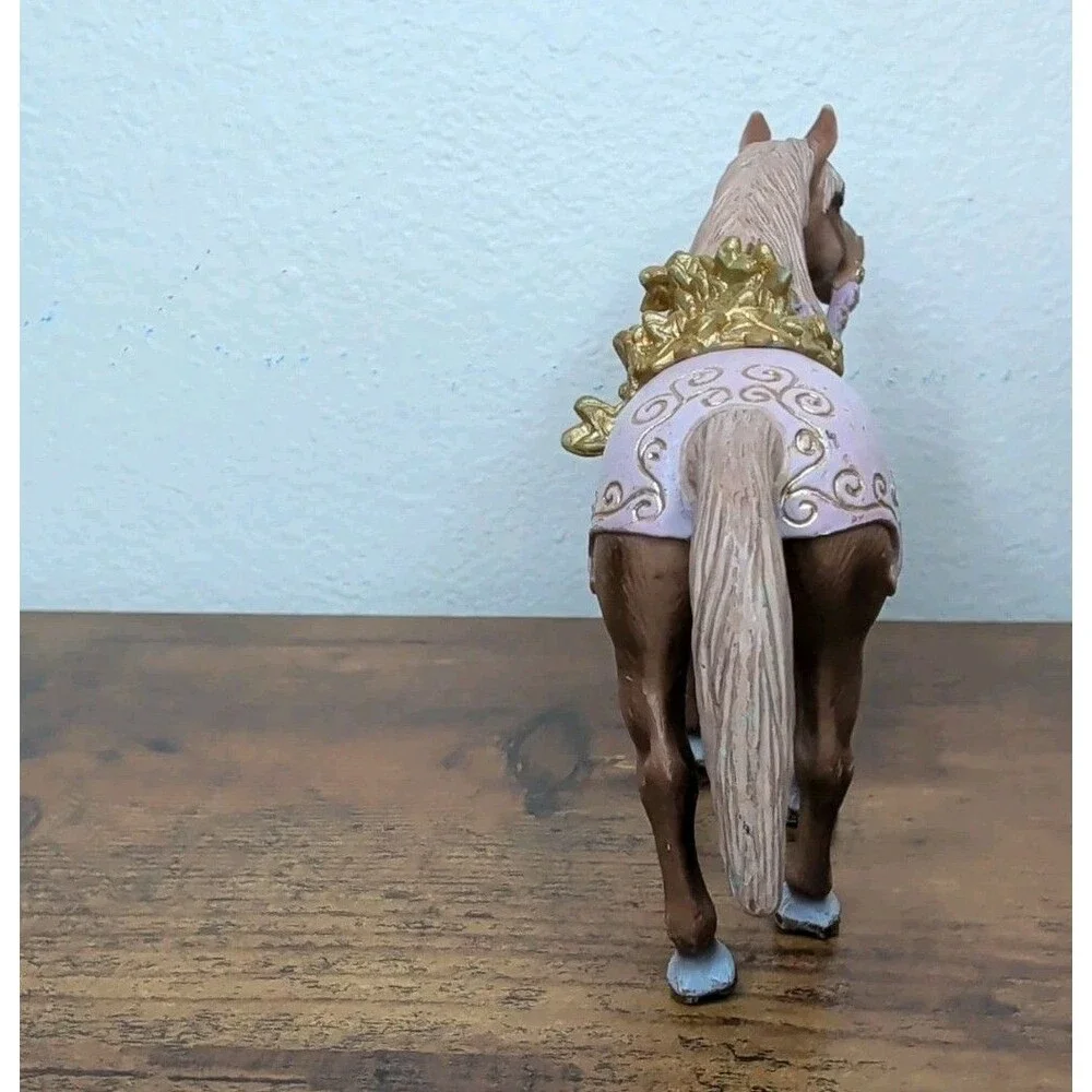 Schleich Bayala Elfen Surah Brown Horse Gold Saddle w/ Pink Reins - Princess